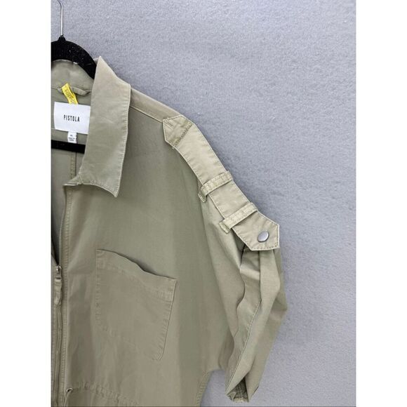 Pistola Jordan Short Sleeve Military Zip Front Jumpsuit Pistachio Size XL - Picture 6 of 13